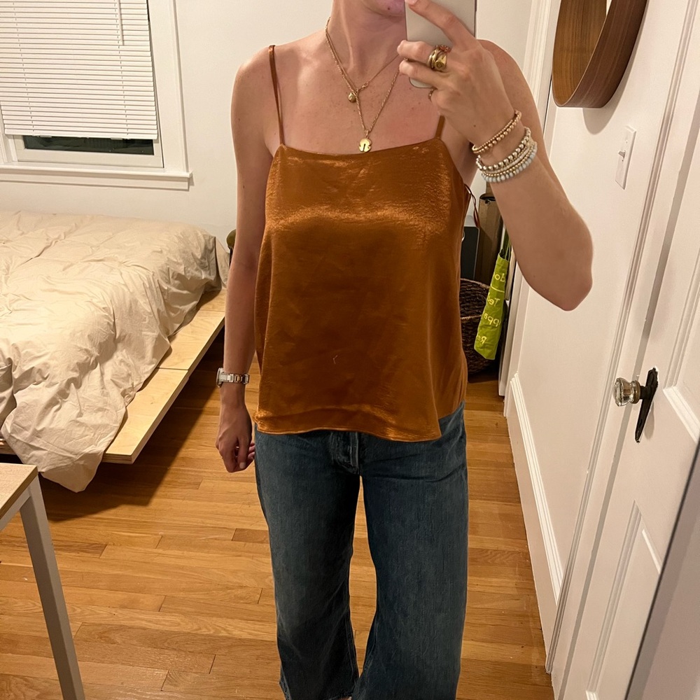 Joie Satin Camisole in Rich Orange